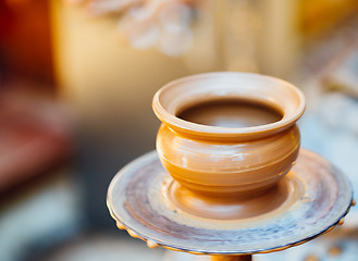 Image showing Pottery Craft Wheel Ceramic Clay