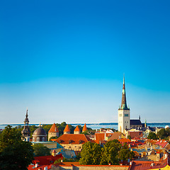 Image showing Scenic View Landscape Old City Town Tallinn In Estonia