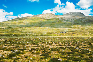 Image showing Norway Nature Landscapes, Mountain Under Sunny Blue Sky