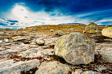 Image showing Norway Nature Landscapes, Mountain Under Sunny Blue Sky