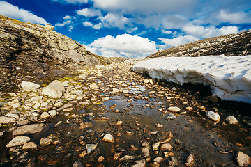 Image showing Norway Nature Landscapes, Mountain Under Sunny Blue Sky