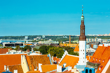 Image showing Scenic View Landscape Old City Town Tallinn In Estonia