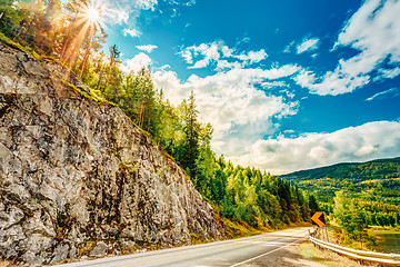 Image showing Norway, Road In Norwegian Mountains