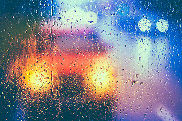 Image showing Drops On Glass After Rain