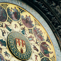 Image showing Astronomical Clock In Prague, Czech Republic. Close Up Toned Ins