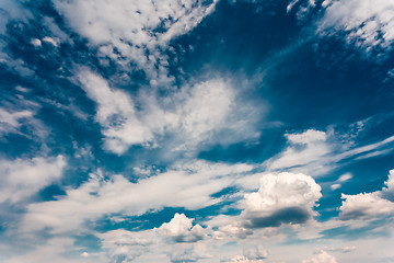 Image showing Bright Blue Color Sunset Sky 