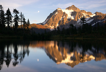 Image showing Mount Mt. Shuksan High Peak Picture Lake North Cascades