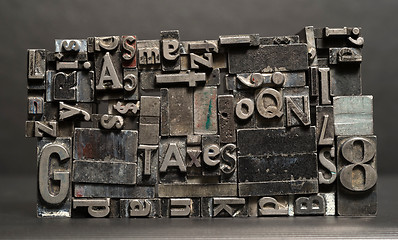 Image showing Metal Type Printing Press Typeset Taxes Typography Text Letters 