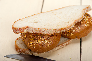 Image showing organic bread over rustic table