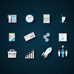 Image showing Flat icons colored vector collection for startup and business