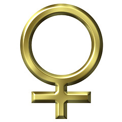 Image showing 3D Golden Female Symbol