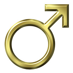 Image showing 3D Golden Male Symbol