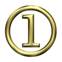 Image showing 3D Golden Number 1