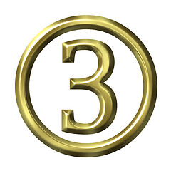 Image showing 3D Golden Number 3