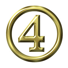 Image showing 3D Golden Number 4