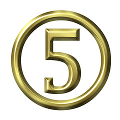 Image showing 3D Golden Number 5