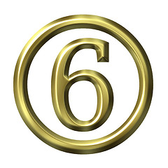 Image showing 3D Golden Number 6