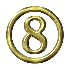 Image showing 3D Golden Number 8