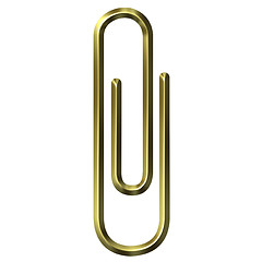 Image showing 3D Golden Paper Clip