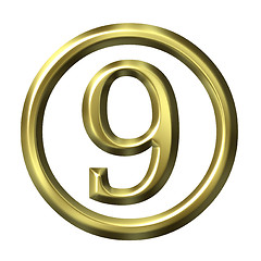 Image showing 3D Golden Number 9