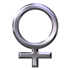 Image showing 3D Silver Female Symbol