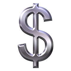 Image showing 3D Silver Dollar Symbol