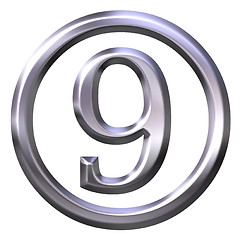 Image showing 3D Silver Number 9