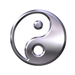 Image showing 3D Silver Tao Symbol