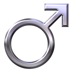 Image showing 3D Silver Male Symbol