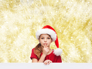 Image showing smiling little girl in santa helper hat