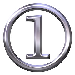 Image showing 3D Silver Number 1