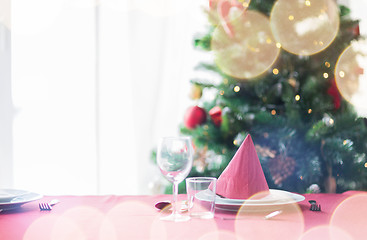 Image showing room with christmas tree and decorated table