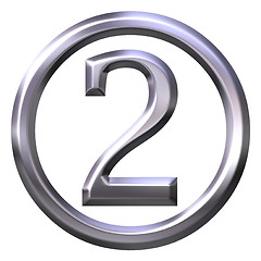 Image showing 3D Silver Number 2