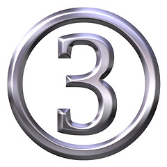 Image showing 3D Silver Number 3