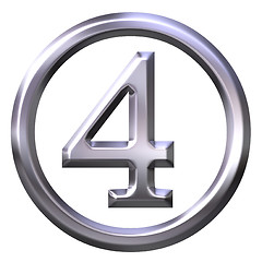 Image showing 3D Silver Number 4