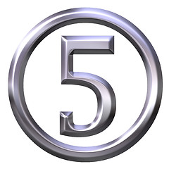 Image showing 3D Silver Number 5