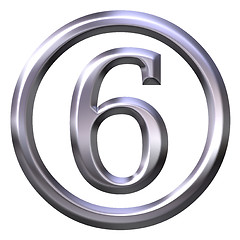 Image showing 3D Silver Number 6