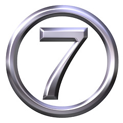 Image showing 3D Silver Number 7
