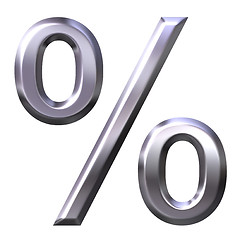 Image showing 3D silver percentage symbol