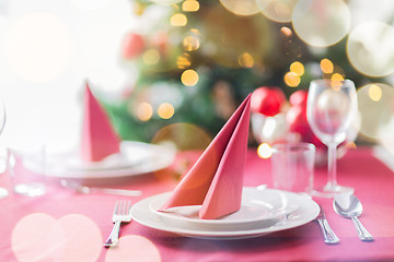 Image showing room with christmas tree and decorated table