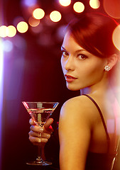 Image showing woman with cocktail