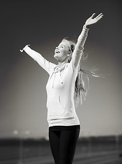 Image showing woman doing sports outdoors