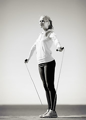 Image showing woman doing sports outdoors