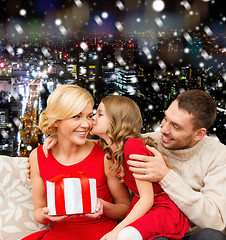 Image showing happy family with gift box