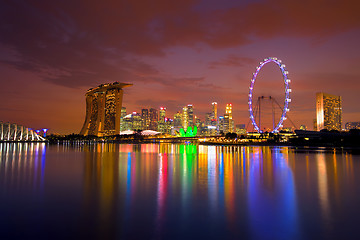 Image showing Singapore Skyline at sunset