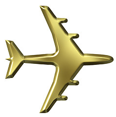 Image showing 3D Golden Airplane