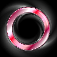 Image showing Bright glow red web circle element. Logo background