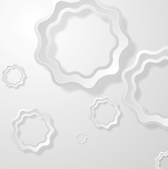 Image showing Abstract light grey paper circles background