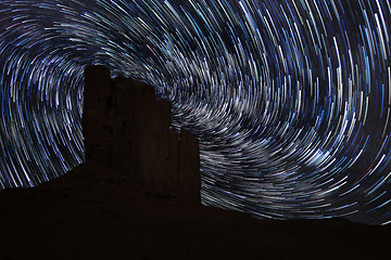Image showing Star Trails in Monument Valley Navajo Nation Arizona