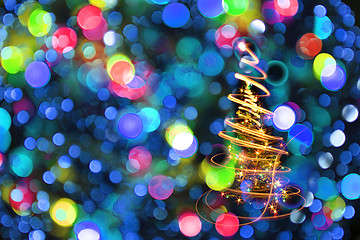 Image showing color christmas lights as nice background